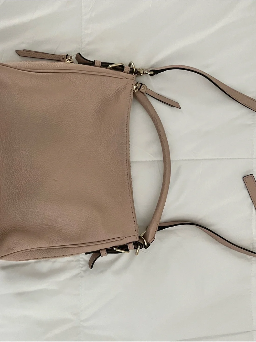 Kate Spade New York Pebbled Leather Shoulder Bag in Pink Taupe